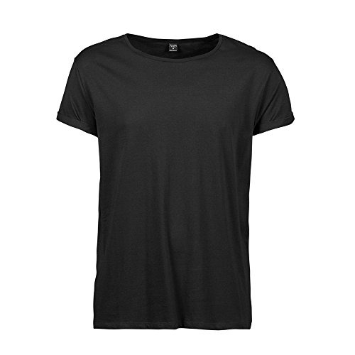 Image of Tee Jays Mens Roll Up Sleeve Tee Colour=Black Size=S