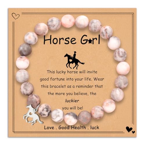 Horse Gifts for Women- Horse Bracelet, Horse Stuff for Horse Rider Horse trainer, Horse Girl Gifts for Horse Lovers with Positive Quote Card, horse Jewelry Gifts for Graduation Birthday Anniversary