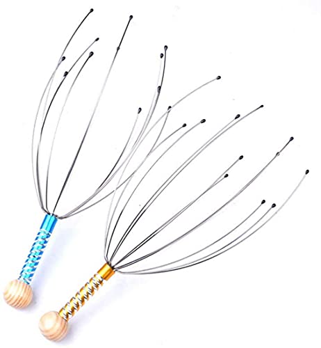 Image of Adimac Manual Scalp Massager (Pack of 2) - Handheld Head Massager for Stress Relief, Hair Growth, and Relaxation