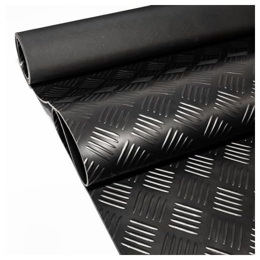 Gummimatta, skyddsmatta, noppmatta, golvmatta, räfflad plåtlook, gummilöpare, 100 cm bred 3 mm tjock svart 120 x 100 cm ANRO