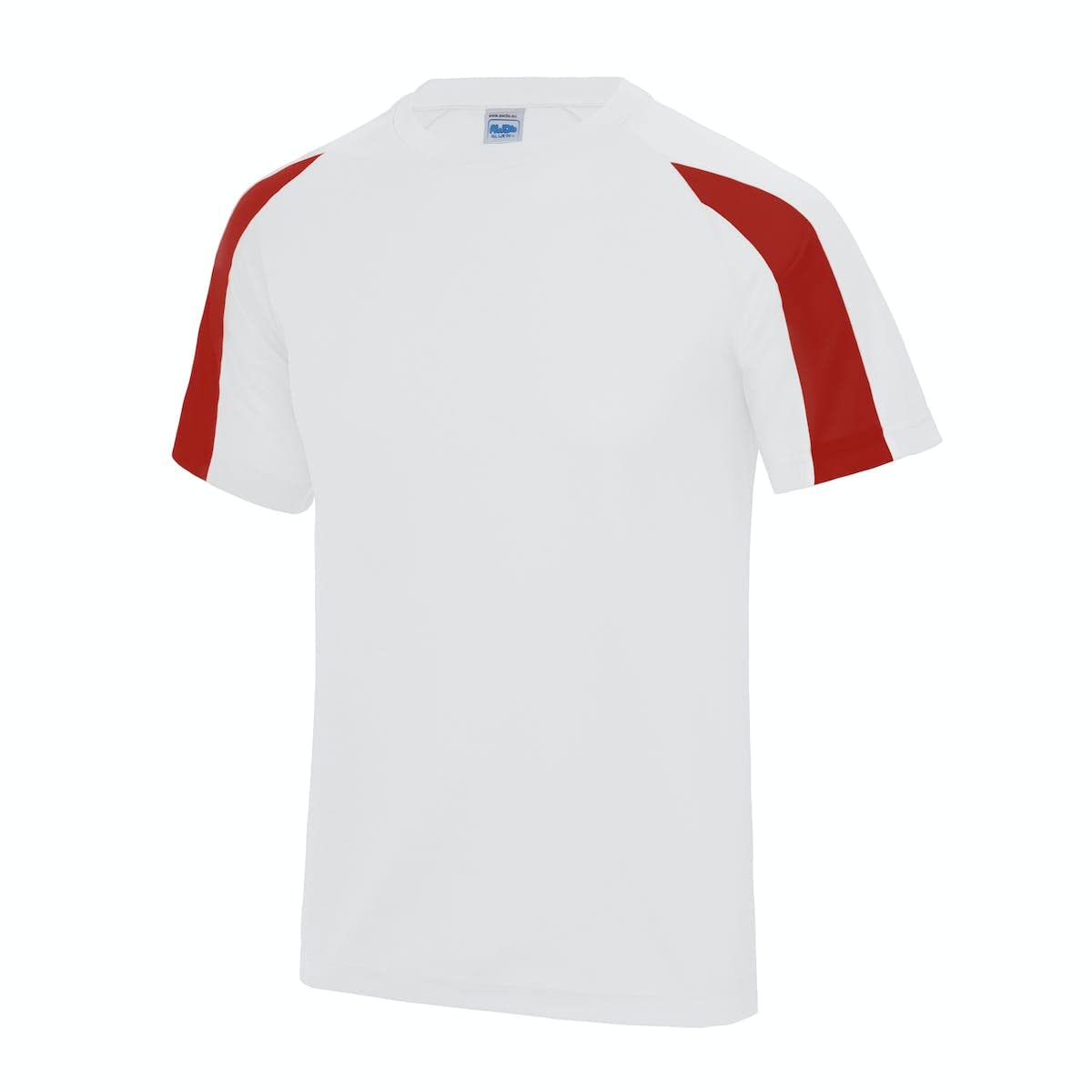 AWDis Kids Contrast Cool T Arctic White/Fire Red