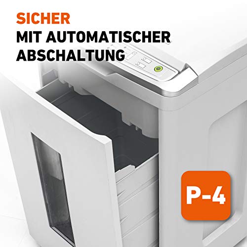Shredcat 8285 Auto-Feed Aktenvernichter, 4 x 10 mm Partikelschnitt (bis 350 Blatt, Sicherheitsstufe P-4, DSGVO-konform, vernichtet Kreditkarten, CDs)