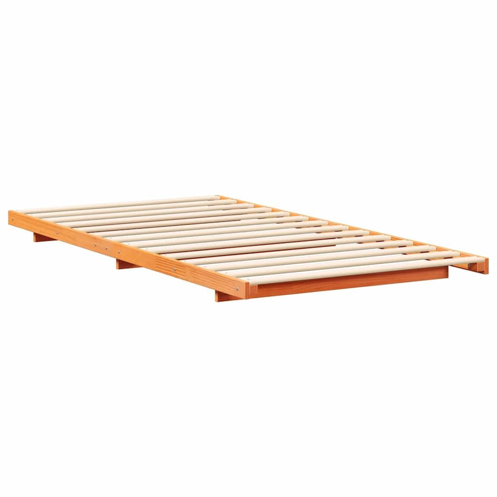 vidaXL Estructura de Cama Marrón Cera 100 x 200 cm, Cama Moderna y estilosa, Marco de Madera sólida, Ahorro de Espacio, Muebles Minimalistas para Adultos