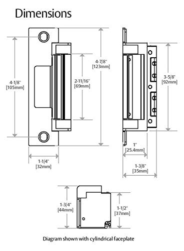 HES 4500C Electric Strike Complete Pac, Accommodates Cylindrical or Mortise Locksets up to a 3/4" Throw latchbolt, Satin Stainless Steel (630), Dual Voltage (12/24 VDC/VAC)