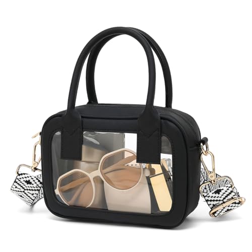 Clear Crossbody Bag Stadium Approved, Top Handle Clear Stadium Purse for Women Clear Bag for Stadium Events, Concerts