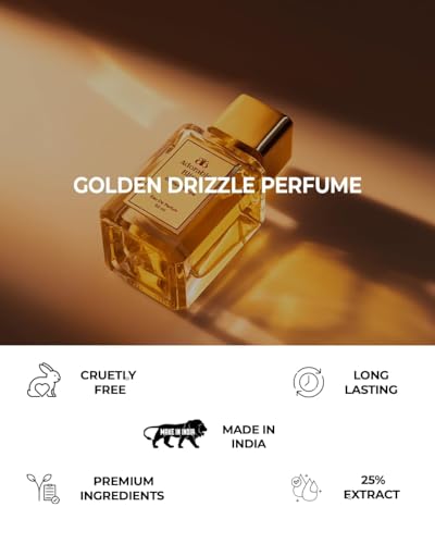 Image of Golden Drizzle Eau de Parfum | Long Lasting Perfume for Men & Women | Rich Gourmand Fragrance with Rum, Dark Chocolate, Coffee, Caramel & Vanilla | 20-25% Perfume Oil