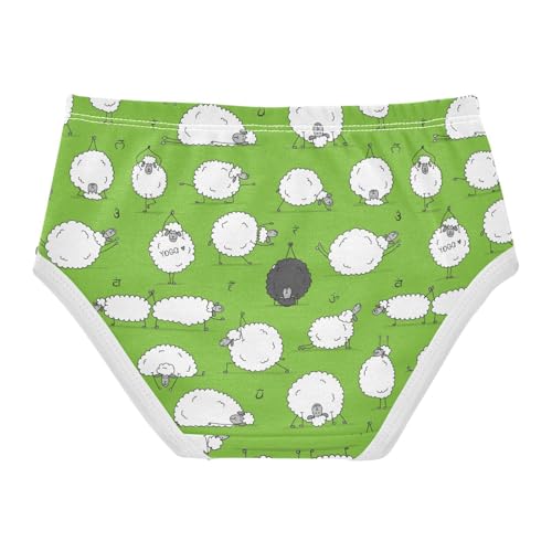 Little Girls' Soft Cotton Underwear Kids Breathable Comfort Funny Yoga Sheep Panties Briefs Toddler2