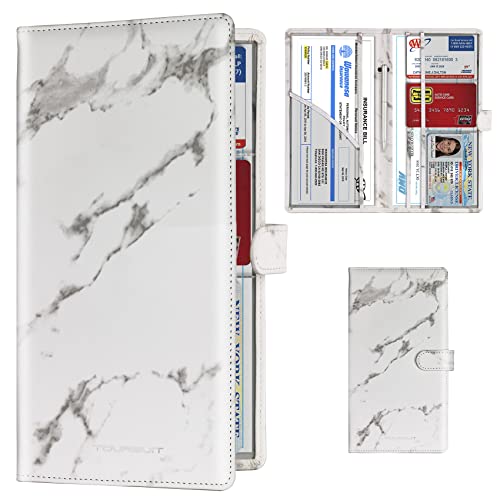 Image of TOURSUIT Car Registration and Insurance Card Holder, Marble Grey