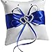 5pc 10x10cm Romantique Bille de mariage Coussin Double coeur Coussin de coussin de ruban (Color : Blue)