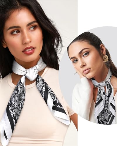 27.5" Dual-Purpose Satin Scarf - Stretchable Hair Bandana & Neck Fashion Accessory3