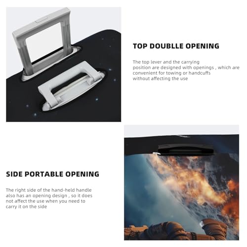 Travel Luggage Cover Astronaut flying in space Suitcase Protector Elastic Washable Stretch Suitcase Protector Anti-Scratch Travel Suitcase Cover Fit 18-32 Inch Luggage4