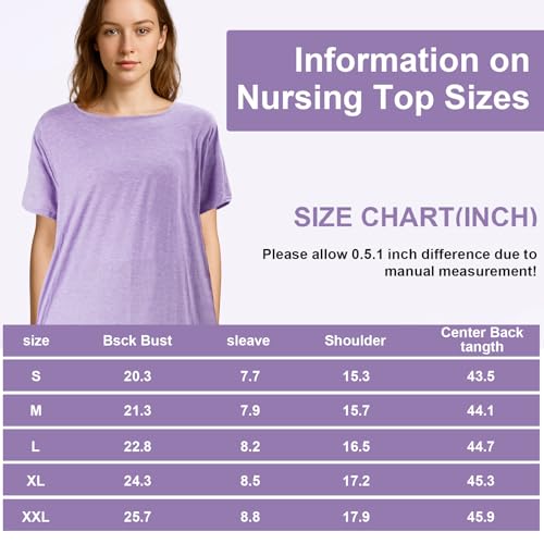 JLFDLLYYZQ Kleidung Nach Schulter op Damen Nachthemd, Stillnachthemd Zum Abreißen, Klettverschluss Zum Befestigen (XL)