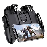 荒野行動 PUBG COD コントローラー 冷却ファン ゲームパット 6本指 スマホゲームハンドル サイズ調節可能 連続射撃 iphone対応 Android対応