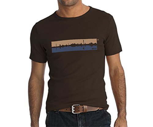 Spree Skyline - Shirt mit Siebdruck der Berliner Spree-Skyline - BRAUN - (Unisex) / Fair WAIR Produktion (L) Cover