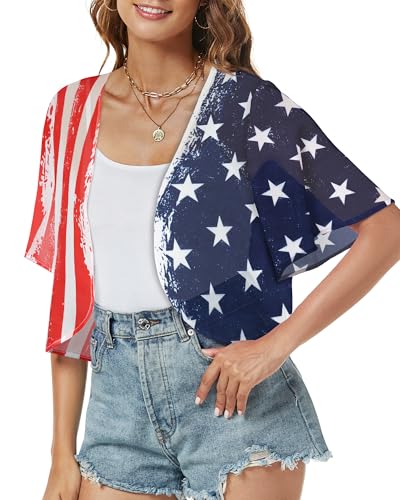 Image of ZNVGIRL Women Shrug Chiffon Cardigans Open Front Short Sleeve Bolero for Evening Dressy 2026