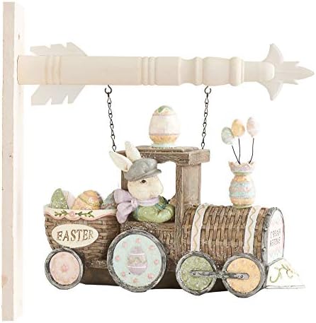 K&K Interiors 11 Inch Happy Easter Glittered Bunny Train Arrow Replacement image 2