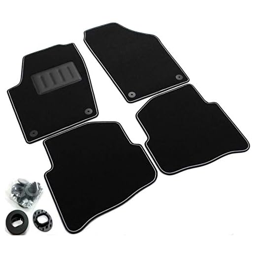 Il Tappeto Auto SPRINT04002 Alfombrillas de Moqueta Antideslizantes para Coche, Borde Bicolor, Talonera de Goma Reforzada, Color Negro