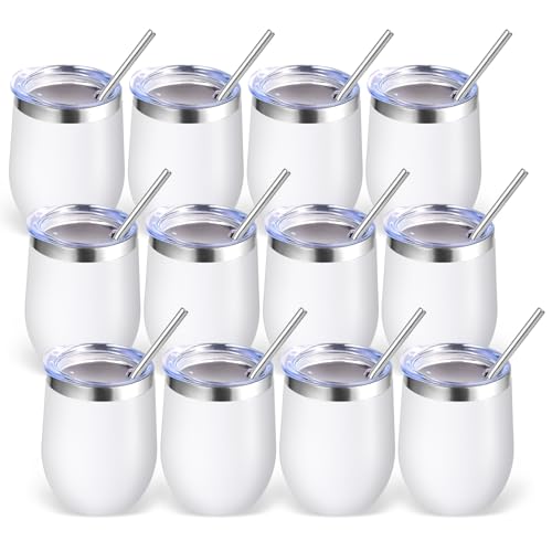 Opiniones de Vasos de acero inoxidable los preferidos por los clientes. 47 Volhoply 12oz Vaso de Vino de Acero Inoxidable con Tapa a Granel 12 Pack,Copas de Vino sin Tallo de Doble Pared al Vacío,Taza de Café de Viaje de Metal Reutilizable con...