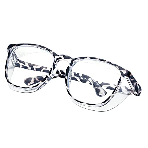 konqkin Safety glasses Goggles Nurses Protective Eyewear - Anti Fog Square Frame Stylish Clear Glasses for Women Men