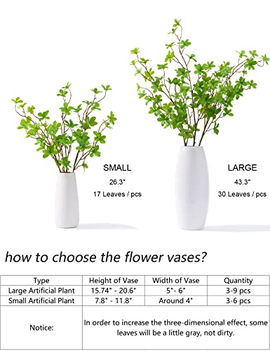 Heleze Artificial Greenery Stems Faux Branches With Leaves For Vase Fake Plants For Home Decor Indoor 43.3 Inch 3 Pcs #TOP4