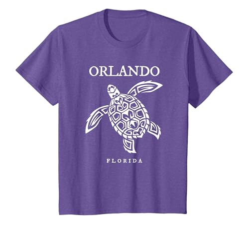 Vintage Orlando Florida Sea Turtle Retro Vacation Souvenir T-Shirt, Youth, Purple Heather, Small