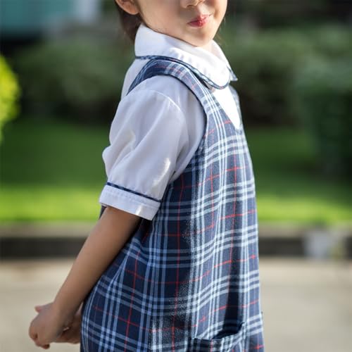 Babero con forma de pingüino gris escolar sin mangas protege ropa de niños 3