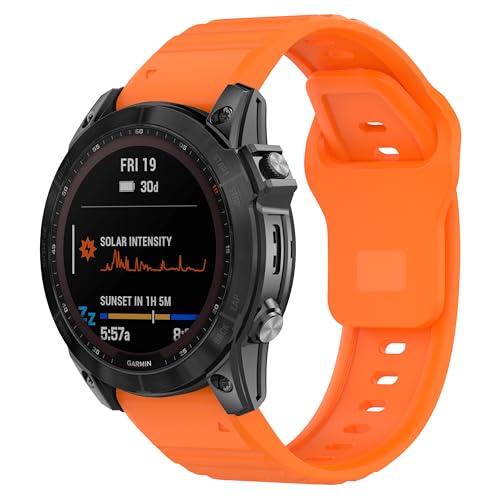 Shecret Watch Starp for Garmin, Silicone Quick Fit Watch Bands for Garmin Fenix/Forerunner/Approach/MARQ/Quatix/Descent/Tactix/D2 Series, Sport Replacement Band (22mm, Orange) Shecret Watch Starp for Garmin, Silicone Quick Fit Watch Bands for Garmin Fenix/Forerunner/Approach/MARQ/Quatix/Descent/Tactix/D2 Series, Sport Replacement Band (22mm, Orange)