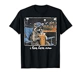 Funny Raccoon I Live Here Now Cute Animal Baseball Lover T-Shirt