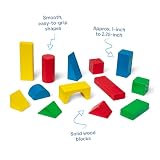 Melissa & Doug Wooden Building Blocks Set - 100 Blocks in 4 Colors and 9 Shapes