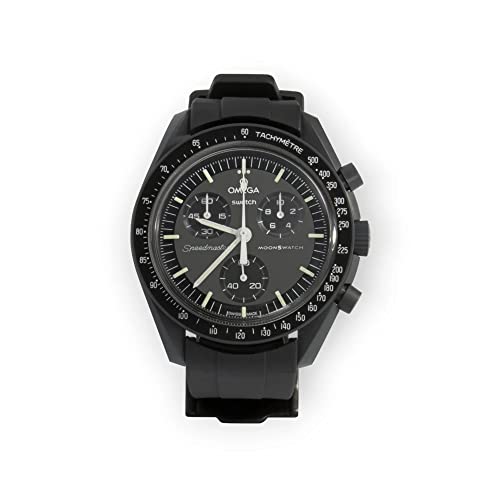Bracelet MoonSwatch caoutchouc noir intense en silicone premium - 4