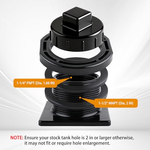 Image of 1 Pack Stock Tank Drain Plug Fit for rubbermaid Commercial 50 70 100 150 300 Gallon Stock Tank,Water Tank Plug,Float Valve Drain Replacement,Leak Proof Design