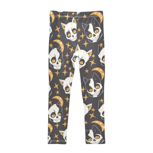 Bones and Cat Ears Girls Leggings Athletic Pants Tights Stretch Bottom2