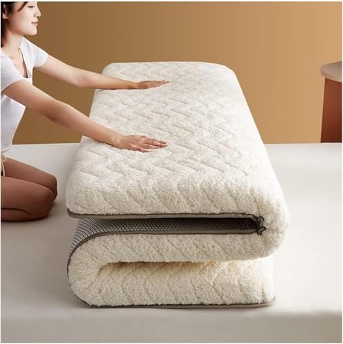 Cómodo colchón de futón enrollable de felpa plegable para camping y cama de invitados, ideal para tienda de campaña y uso doméstico, solución portátil para dormir para actividades al aire libre e
