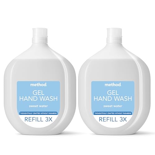 Method Hand Wash Refill Hand Soap Gentle Hand Cleansing Fresh Sweet Water Scent Pack of 1 2 x 1L