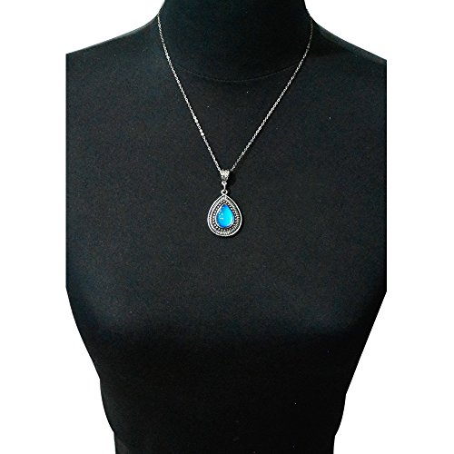 Vintage Multi Color Change Teardrop Stone Pendant Mood Necklace 18" Chain+2" extender For Women3