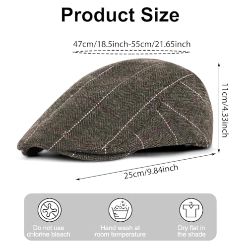 ACWOO Kapelusz z daszkiem Barret Flat Cap czapka z daszkiem, czapka beretowa, męska czapka z daszkiem Gatsby, czapka z daszkiem Newsboy, płaska czapka beret, akcesoria kostiumowe na wiosnę, jesień i