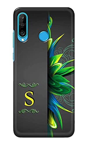 Image of Name II Initial II Letter Alphabet S Hard Back Case Cover for Huawei P30 Lite /Nova 4e, Marie-L21BX, MAR-L01A, MAR-L21A, MAR-LX1A Back Cover -(J5) VNS2222