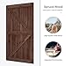ROYMELO 60x84 inch Sliding Barn Wood Door Slab with 10ft Hardware Kit and Handle, Coffee, K Shape, Simple DIY Assembly