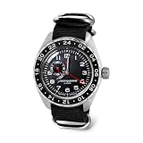 VOSTOK Komandirskie 02019 GMT Montre automatique | Aiguilles lumineuses | Résistance à l'eau 200 m | Bracelet noir