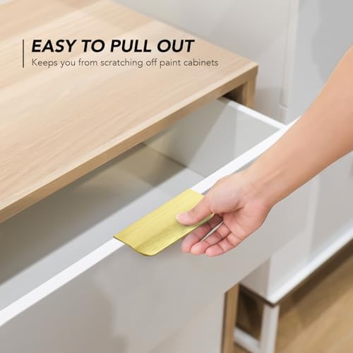 Image of Gold Cabinet Handles Finger Edge Pulls 3.15 Inch CC 20 Pack
