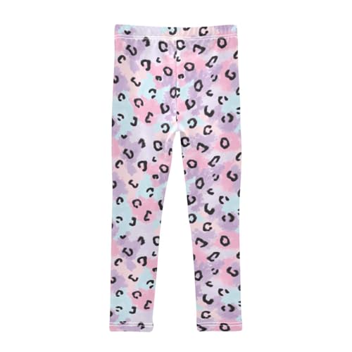Leopard Color Girls Leggings,Workout Leggings for Girls Toddler Athletic Leggings Size for 3-10T2
