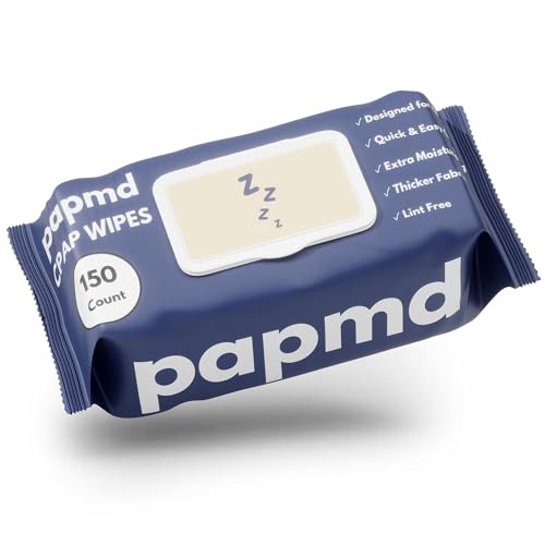 PAPMD Unscented CPAP Wipes 150-Pack Travel Wipes Thick Lint-Free Fabric for Mask Tube & CPAP Machines Enhanced Moisture & Easy Pull Design