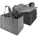 3 MUXHEL Lot de 6 paniers à bouteilles pour 6 bouteilles, 24 x 18 x 16 cm, sac à bouteilles avec 6 compartiments, porte-bouteilles, sac à bouteilles, porte-bouteilles réutilisable en feutre