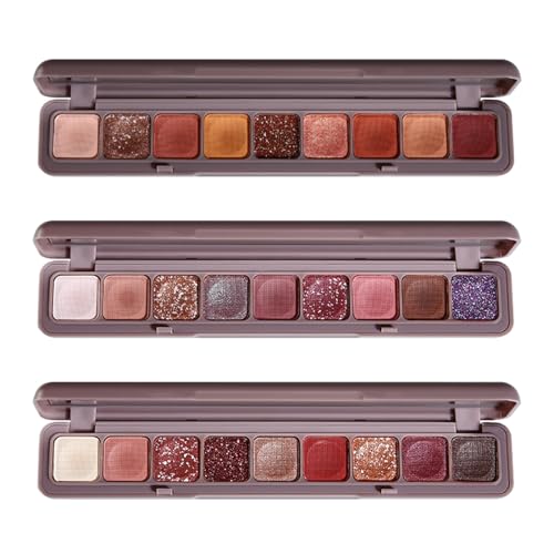 3 Pack Eyeshadow Palette Set – Highly Pigmented Matte & Shimmer Eye Makeup, Colourful Nude Shades for Professional Looks, Convenient Portable Travel Eyeshadow Palette (3Pack/Set)