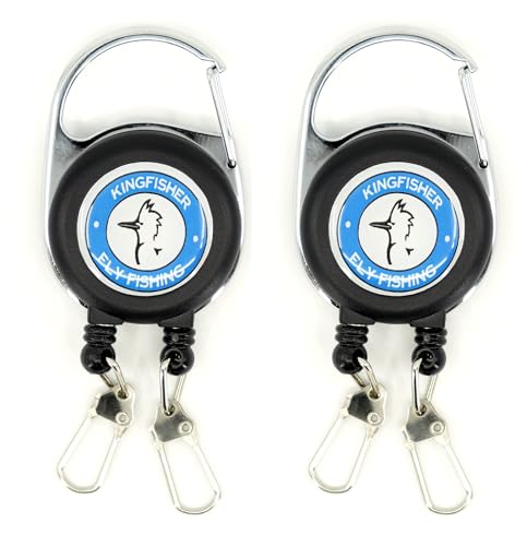 Kingfisher Fly Fishing Double Zinger Retractor, 2 Pack