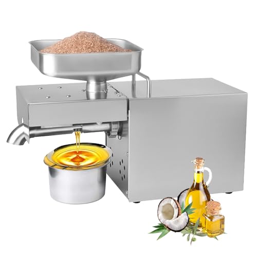Kitchen Oil Press Machine Electric Automatic Oil Press Machine for Avocado Coconut Flax Peanut Castor Perilla Seed Canola Sesame Commercial Grade1500W