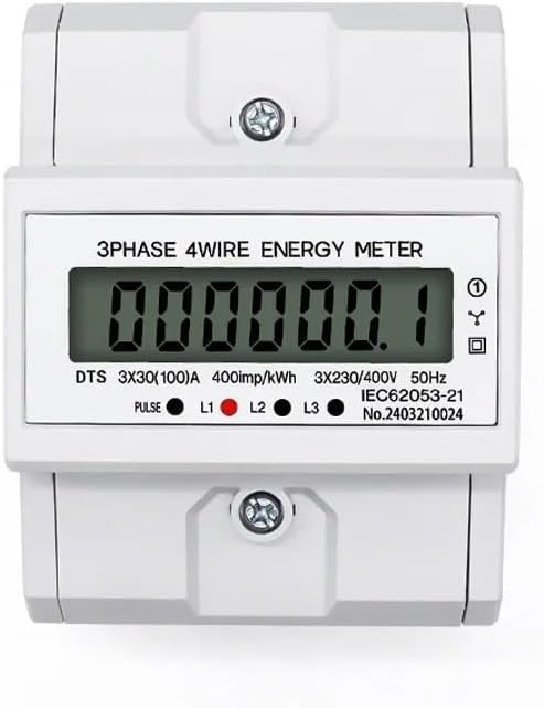Din Rail Ac 230 380V 3 Phase 4 Wire Energy Meter Pow... – 54 Energy -  Renewable Energy Store LCD AC DINレール 230V 3相4線式エネルギーメーター 消費電力 KWhメーター ワットメーター 3×30(100A)