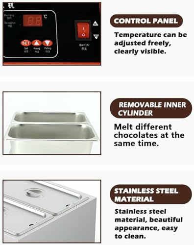 Máquina eléctrica para fundir y templar chocolate 4 cubetas miniatura 4