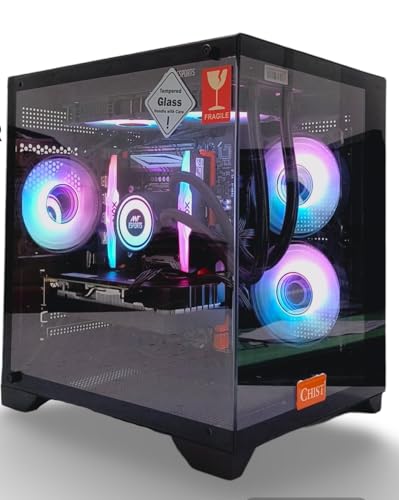 Image of CHIST Gaming Desktop PC, AMD Ryzen 5 5500, 32GB DDR4, 1TB Nvme SSD, RTX 3050 6GB, Liquid Cooling With RGB Fans Wi-FI Bluetooth,Windows 11 Pro.