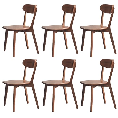 QKFF Modern Dining Chairs Set of 6, Solid Oak Wood